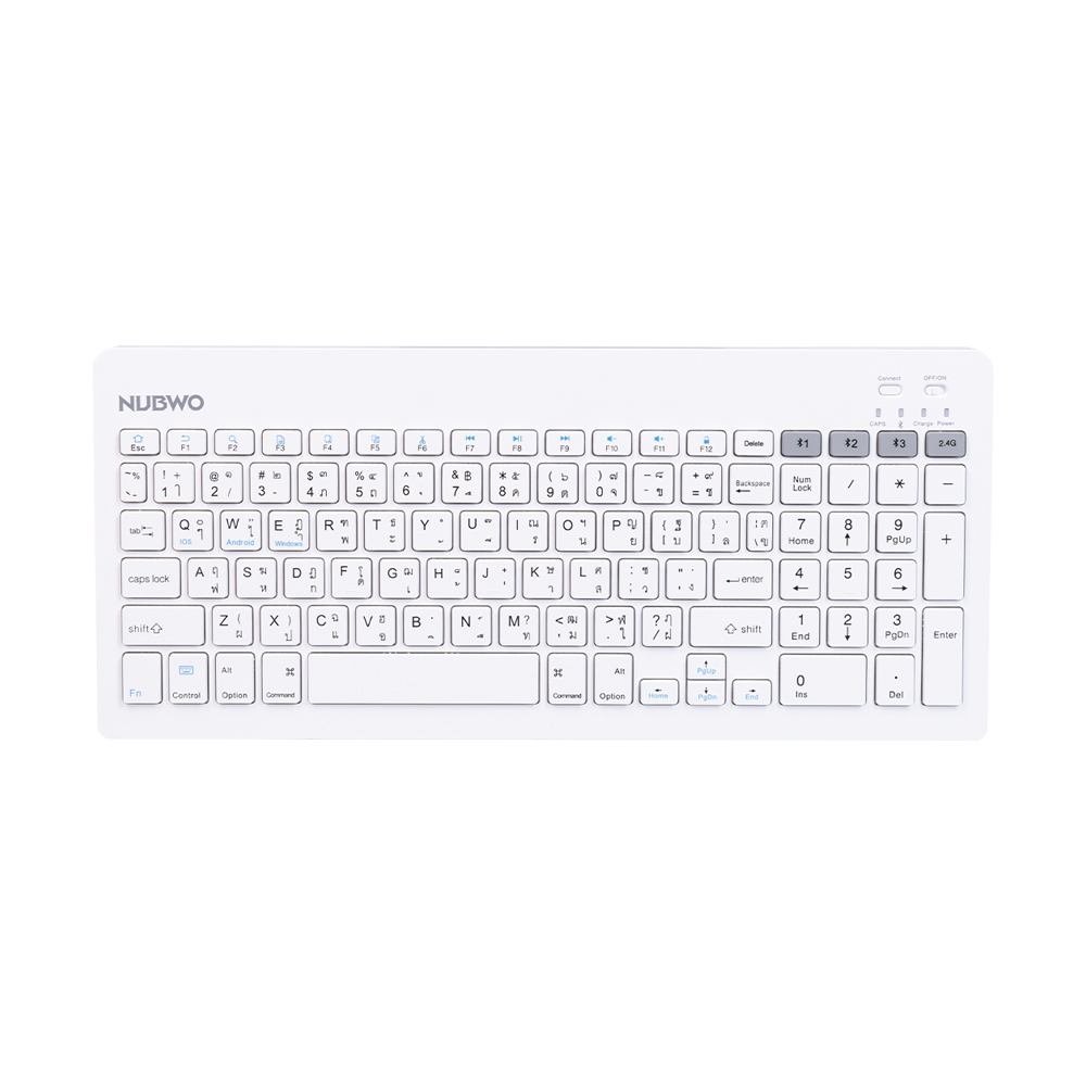 A0182977OK_ORI_1.jpg KEYBOARD WIRELESS NUBWO NKB112 WHITE (BLUETOOTH)