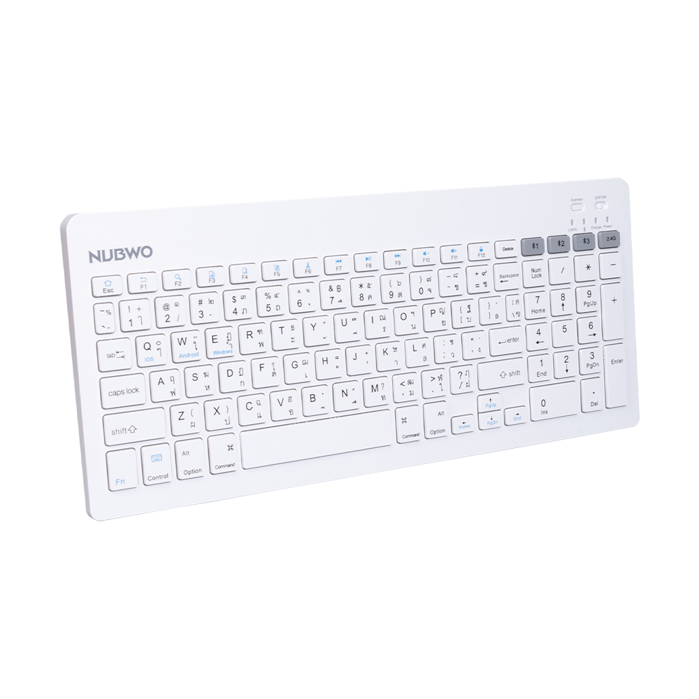 A0182977OK_ORI_3.jpg KEYBOARD WIRELESS NUBWO NKB112 WHITE (BLUETOOTH)